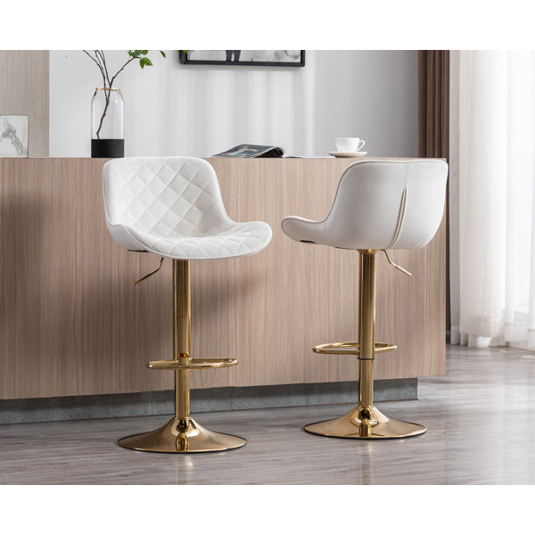 George Oliver Graylen Swivel Adjustable Height Bar Stool | Wayfair